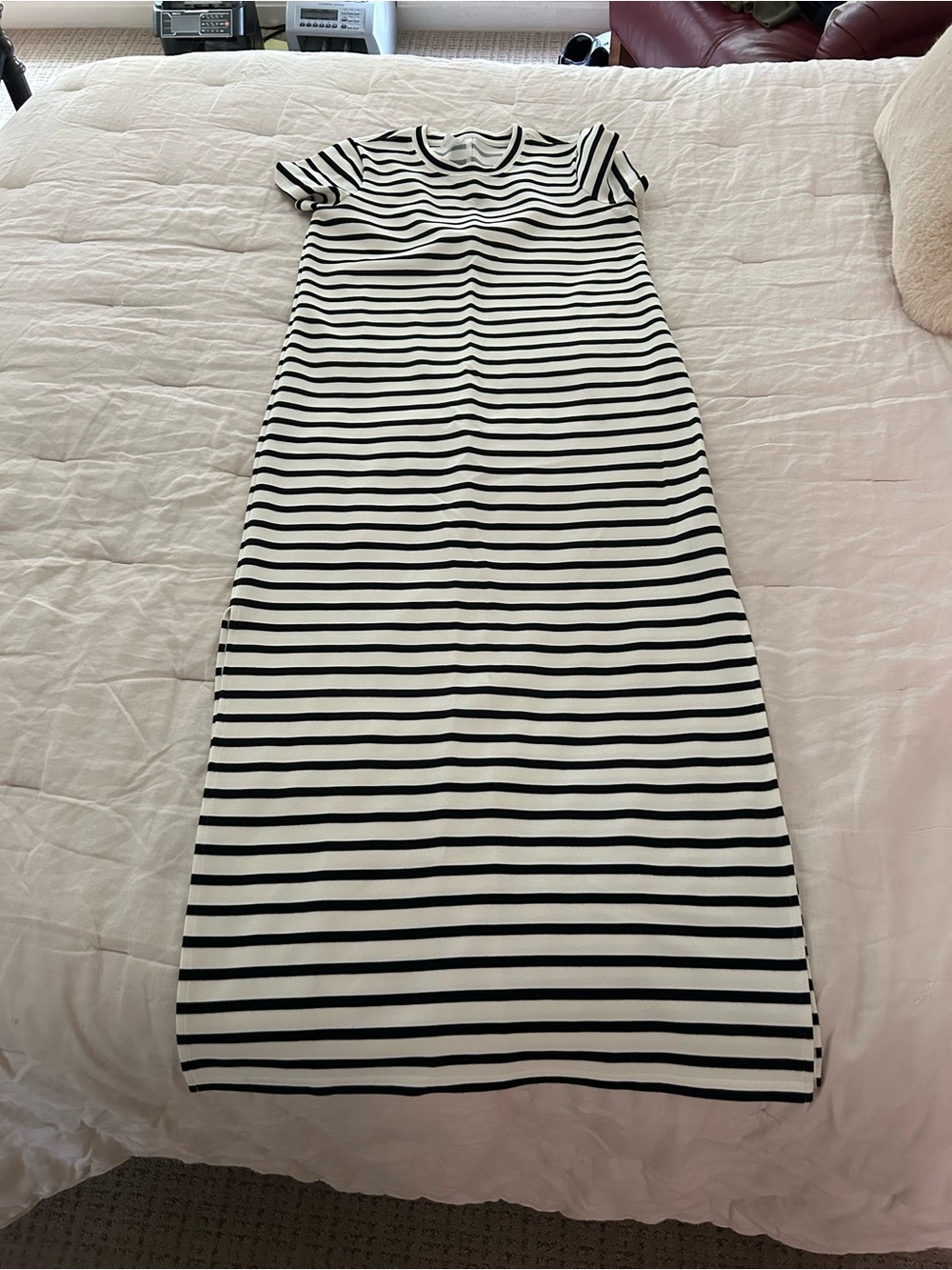 SPANX® AirEssentials Maxi Dress in black and white size small